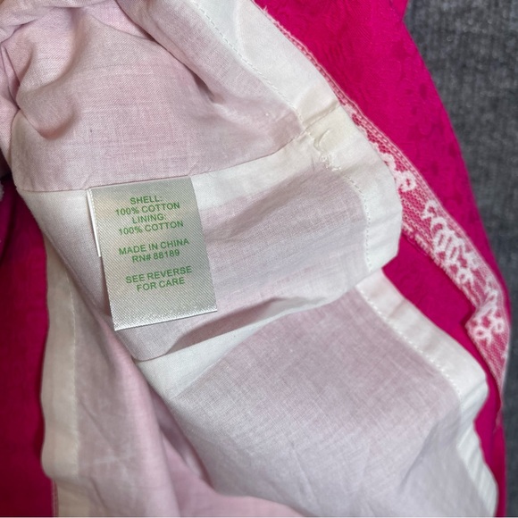 Lilly Pulitzer Fuchsia Strapless Dress with White Accents - Picture 9 of 11